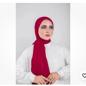 Premium Chiffon Rectangle Hijab In Red For Women